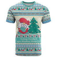 Gnome Bagpies Musical T Shirt Nollaig Chridheil Scotland Christmas Pattern - Wonder Print Shop