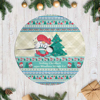 Gnome Bagpies Musical Tree Skirt Nollaig Chridheil Scotland Christmas Pattern - Wonder Print Shop