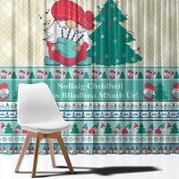 Gnome Bagpies Musical Window Curtain Nollaig Chridheil Scotland Christmas Pattern - Wonder Print Shop