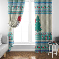 Gnome Bagpies Musical Window Curtain Nollaig Chridheil Scotland Christmas Pattern - Wonder Print Shop