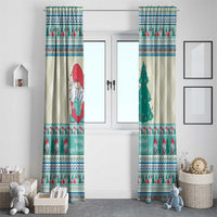Gnome Bagpies Musical Window Curtain Nollaig Chridheil Scotland Christmas Pattern - Wonder Print Shop
