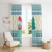 Gnome Bagpies Musical Window Curtain Nollaig Chridheil Scotland Christmas Pattern - Wonder Print Shop
