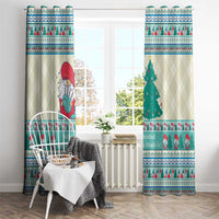 Gnome Bagpies Musical Window Curtain Nollaig Chridheil Scotland Christmas Pattern - Wonder Print Shop