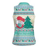 Gnome Bagpies Musical Women Sleeveless Polo Shirt Nollaig Chridheil Scotland Christmas Pattern - Wonder Print Shop