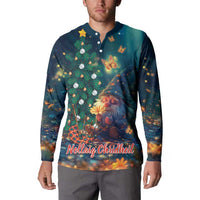 Nollaig Chridheil Scottish Gnome Button Sweatshirt Bagpies Musical and Chirstmas Tree LT9 - Wonder Print Shop