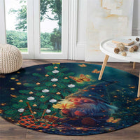 Nollaig Chridheil Scottish Gnome Round Carpet Bagpies Musical and Chirstmas Tree