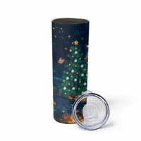 Nollaig Chridheil Scottish Gnome Skinny Tumbler Bagpies Musical and Chirstmas Tree - Wonder Print Shop