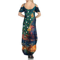 Nollaig Chridheil Scottish Gnome Summer Maxi Dress Bagpies Musical and Chirstmas Tree - Wonder Print Shop