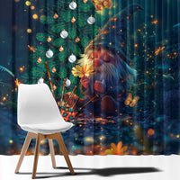 Nollaig Chridheil Scottish Gnome Window Curtain Bagpies Musical and Chirstmas Tree - Wonder Print Shop