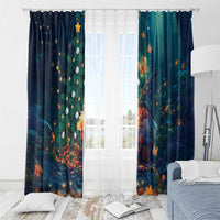 Nollaig Chridheil Scottish Gnome Window Curtain Bagpies Musical and Chirstmas Tree - Wonder Print Shop