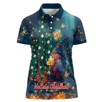 Nollaig Chridheil Scottish Gnome Women Polo Shirt Bagpies Musical and Chirstmas Tree - Wonder Print Shop