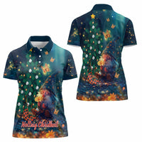Nollaig Chridheil Scottish Gnome Women Polo Shirt Bagpies Musical and Chirstmas Tree - Wonder Print Shop