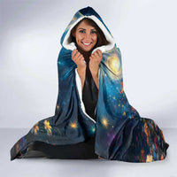 Nollaig Chridheil Scottish Gnome Hooded Blanket Merry Christmas with Starry Night