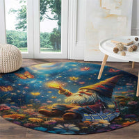 Nollaig Chridheil Scottish Gnome Round Carpet Merry Christmas with Starry Night