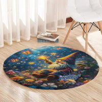 Nollaig Chridheil Scottish Gnome Round Carpet Merry Christmas with Starry Night