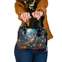 Nollaig Chridheil Scottish Gnome Shoulder Handbag Merry Christmas with Starry Night
