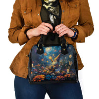 Nollaig Chridheil Scottish Gnome Shoulder Handbag Merry Christmas with Starry Night