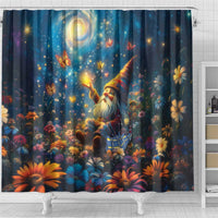 Nollaig Chridheil Scottish Gnome Shower Curtain Merry Christmas with Starry Night