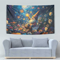 Nollaig Chridheil Scottish Gnome Tapestry Merry Christmas with Starry Night - Wonder Print Shop