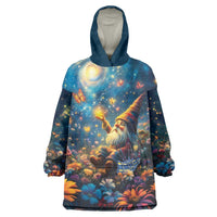 Nollaig Chridheil Scottish Gnome Wearable Blanket Hoodie Merry Christmas with Starry Night - Wonder Print Shop