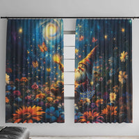 Nollaig Chridheil Scottish Gnome Window Curtain Merry Christmas with Starry Night - Wonder Print Shop