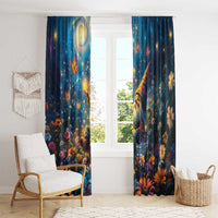 Nollaig Chridheil Scottish Gnome Window Curtain Merry Christmas with Starry Night - Wonder Print Shop