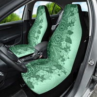 Polynesia Car Seat Cover Hibiscus and Hawaiian Tribal Tattoo Retro Style Green Color LT9 - Wonder Print Shop