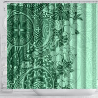 polynesia-shower-curtain-hibiscus-and-hawaiian-tribal-tattoo-retro-style-green-color
