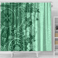 polynesia-shower-curtain-hibiscus-and-hawaiian-tribal-tattoo-retro-style-green-color
