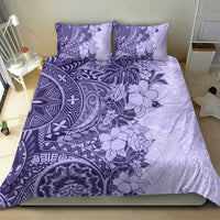 Polynesia Bedding Set Hibiscus and Hawaiian Tribal Tattoo Retro Style Violet Color LT9 - Wonder Print Shop