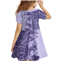 Polynesia Family Matching Mermaid Dress and Hawaiian Shirt Hibiscus and Hawaiian Tribal Tattoo Retro Style Violet Color LT9 - Wonder Print Shop