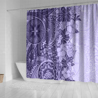 polynesia-shower-curtain-hibiscus-and-hawaiian-tribal-tattoo-retro-style-violet-color