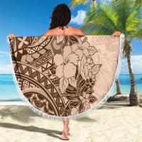 Polynesia Beach Blanket Hibiscus and Hawaiian Tribal Tattoo Retro Style Pink Pastel LT9 - Wonder Print Shop