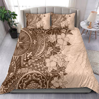 Polynesia Bedding Set Hibiscus and Hawaiian Tribal Tattoo Retro Style Pink Pastel LT9 - Wonder Print Shop