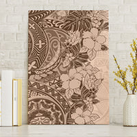 Polynesia Canvas Wall Art Hibiscus and Hawaiian Tribal Tattoo Retro Style Pink Pastel LT9 - Wonder Print Shop