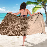 Polynesia Sarong Hibiscus and Hawaiian Tribal Tattoo Retro Style Pink Pastel - Wonder Print Shop