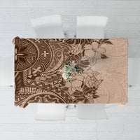 Polynesia Tablecloth Hibiscus and Hawaiian Tribal Tattoo Retro Style Pink Pastel - Wonder Print Shop