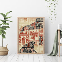 Hawaii Canvas Wall Art Aloha Tribal Pattern Beige Version LT9 - Wonder Print Shop