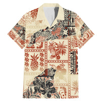 Hawaii Family Matching Mermaid Dress and Hawaiian Shirt Aloha Tribal Pattern Beige Version LT9 - Wonder Print Shop