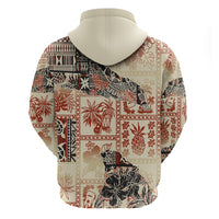 Hawaii Hoodie Aloha Tribal Pattern Beige Version - Wonder Print Shop