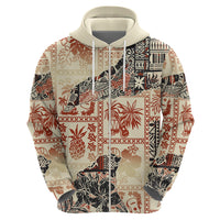 Hawaii Hoodie Aloha Tribal Pattern Beige Version - Wonder Print Shop