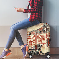 Hawaii Luggage Cover Aloha Tribal Pattern Beige Version - Wonder Print Shop