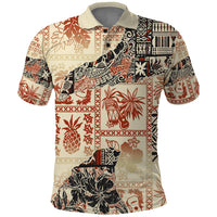 Hawaii Polo Shirt Aloha Tribal Pattern Beige Version - Wonder Print Shop