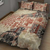 Hawaii Quilt Bed Set Aloha Tribal Pattern Beige Version - Wonder Print Shop