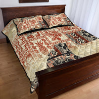 Hawaii Quilt Bed Set Aloha Tribal Pattern Beige Version - Wonder Print Shop