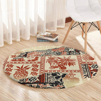 hawaii-round-carpet-aloha-tribal-pattern-beige-version