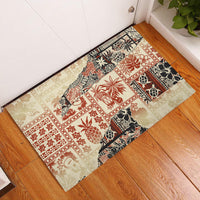 Hawaii Rubber Doormat Aloha Tribal Pattern Beige Version - Wonder Print Shop