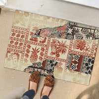 Hawaii Rubber Doormat Aloha Tribal Pattern Beige Version - Wonder Print Shop