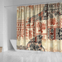 hawaii-shower-curtain-aloha-tribal-pattern-beige-version