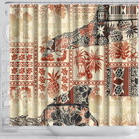 hawaii-shower-curtain-aloha-tribal-pattern-beige-version